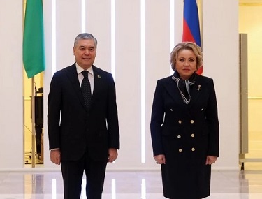 Telephone conversation between the National Leader of Turkmenistan and the speaker of the upper house of the Russian Parliament