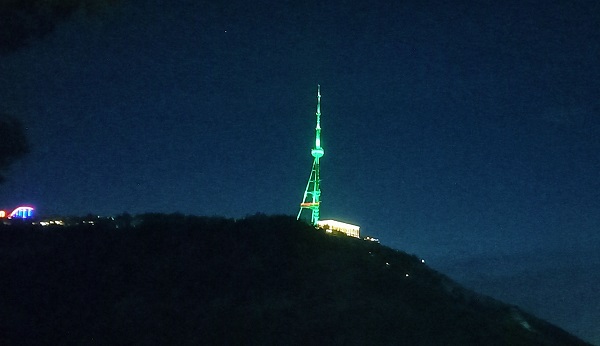 Tbilisi Television Tower was illuminated in the colors of the State Flag of Turkmenistan